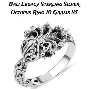 Bali Legacy Sterling Silver Octopus Ring 10 Grams size 7